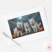 West Highland Halloween Spooky Rechthoekige Sticker (Envelop)
