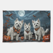 West Highland Halloween Spooky Theedoek (Horizontaal)