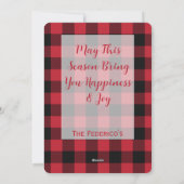 West Highland-hond met kerstmuts Buffalo Plaid Feestdagenkaart (Achterkant)