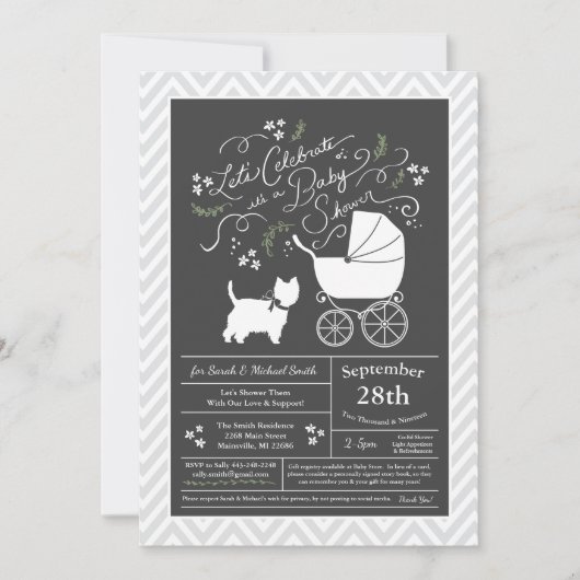 West Highland Terrier Baby shower Genderneutraal Kaart (Voorkant)