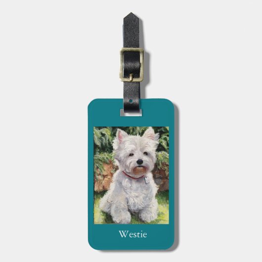 West Highland Terrier bagage of purse label Bagagelabel (Voorkant verticaal)