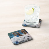 West Highland Terrier Blue Kerstmis Westie Dog Onderzetter (Rechterzijde)