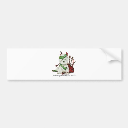 West Highland Terrier Bumpersticker (Voorkant)