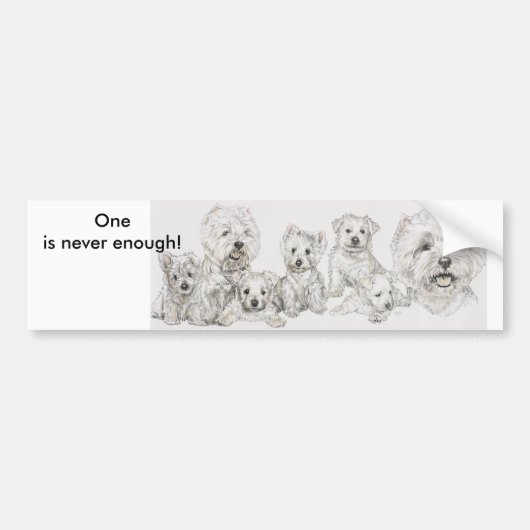 West Highland Terrier Bumpersticker (Voorkant)