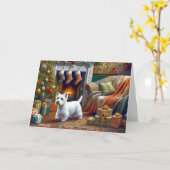 West Highland Terrier  Card Kaart (Gele Bloem)