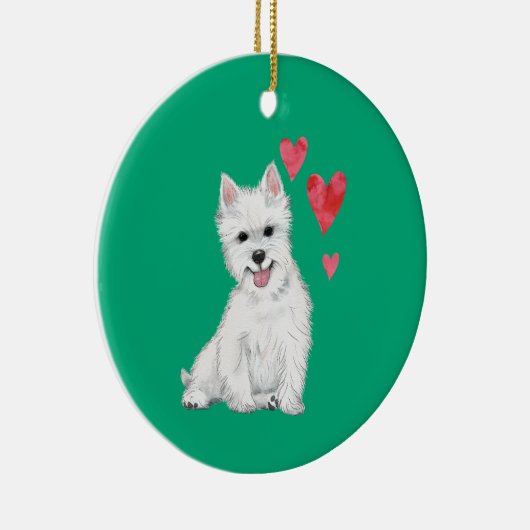 West Highland Terrier Customizable Westie Keramisch Ornament (Rechts)