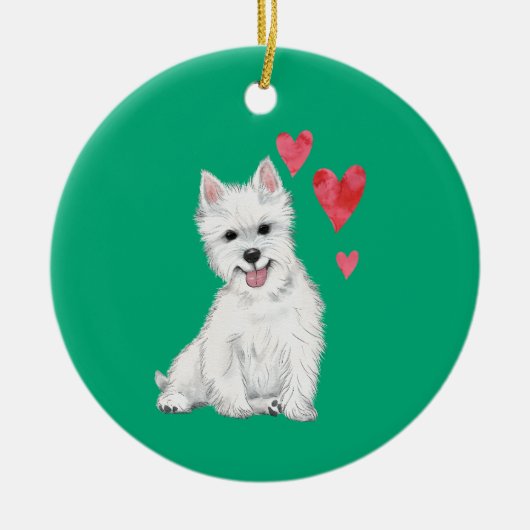 West Highland Terrier Customizable Westie Keramisch Ornament (Voorkant)