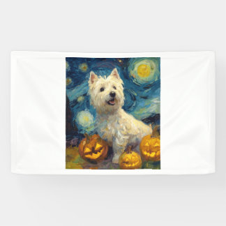 West Highland Terrier Cute Dog Halloween Jack O La Spandoek