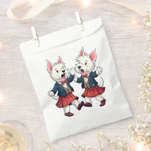West Highland Terrier Dancing Scottish Ceilidh  Bedankzakje (Geknipt)