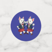 West Highland Terrier danst Schotse Ceilidh Confetti (Kleine voorkant)