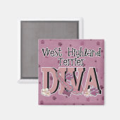 West Highland Terrier DIVA Magneet (Voorkant / Achterkant)