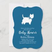 West Highland Terrier Dog Baby shower Blue Boy Kaart (Voorkant)