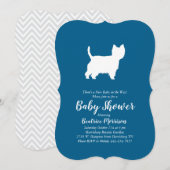 West Highland Terrier Dog Baby shower Blue Boy Kaart (Voorkant / Achterkant)
