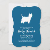 West Highland Terrier Dog Baby shower Blue Boy Kaart (Voorkant)