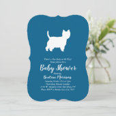 West Highland Terrier Dog Baby shower Blue Boy Kaart (Staand voorkant)