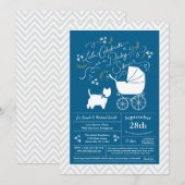 West Highland Terrier Dog Baby shower Blue Boy Kaart (Voorkant / Achterkant)