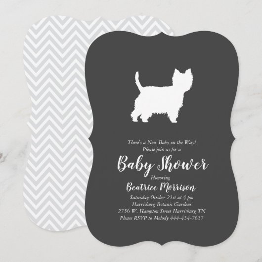 West Highland Terrier Dog Baby shower Westie Kaart (Voorkant / Achterkant)