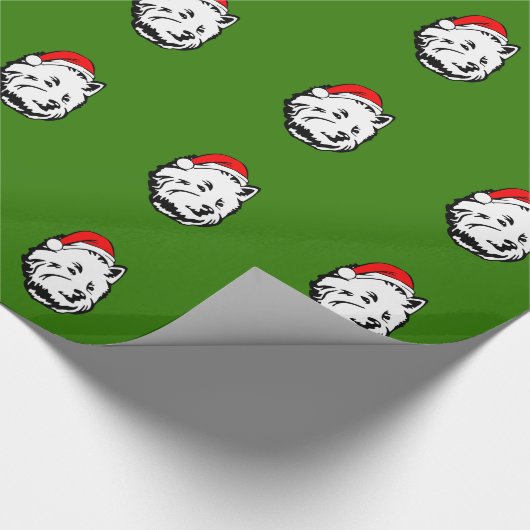 West Highland Terrier Dog met kerstkerstkerstkerst Cadeaupapier (Hoek)