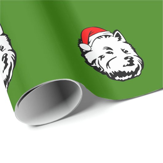 West Highland Terrier Dog met kerstkerstkerstkerst Cadeaupapier (Rol Hoek)