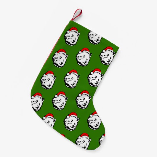 West Highland Terrier Dog met kerstkerstkerstkerst Kleine Kerstsok (Voorkant (Hangend))