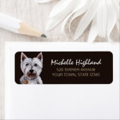 West Highland Terrier Dog Pastel Illustratie Etiket (Insitu)