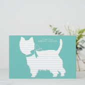 West Highland Terrier Dog Puppy Westie Briefpapier (Staand voorkant)