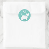 West Highland Terrier Dog Puppy Westie Ronde Sticker (Tas)