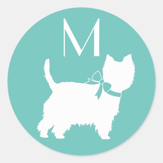 West Highland Terrier Dog Puppy Westie Ronde Sticker (Voorkant)