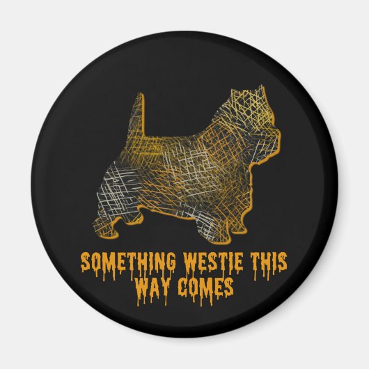 West Highland Terrier Dog Silhouette Fun Halloween Magneet (Voorkant)