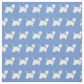 West Highland Terrier Dog Silhouette Light Blue Stof (Swatch)