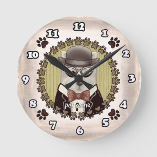 West Highland Terrier draagt bril Klok