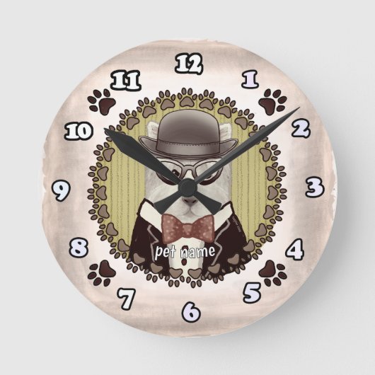 West Highland Terrier draagt bril Klok (Voorkant)