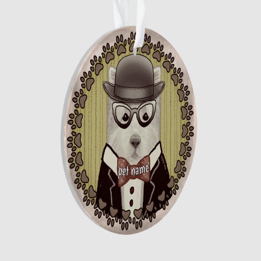 West Highland Terrier draagt bril Ornament (voorkant)