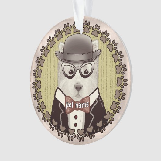 West Highland Terrier draagt bril Ornament (voorkant)