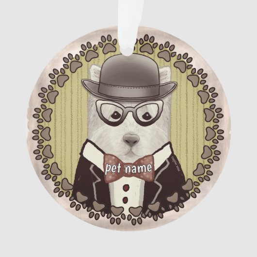 West Highland Terrier draagt bril Ornament (voorkant)