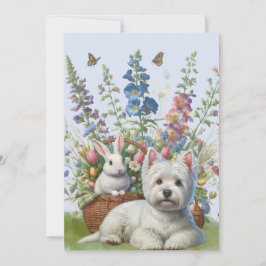 West Highland Terrier en Bunnie Paaskaart Feestdagenkaart