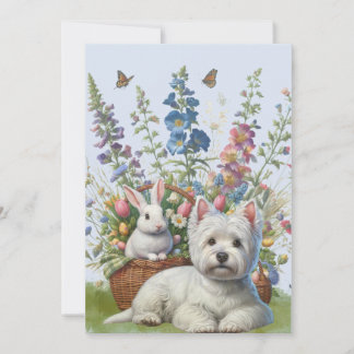 West Highland Terrier en Bunnie Paaskaart Feestdagenkaart