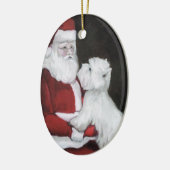 West Highland Terrier en Santa Claus Art Ornament (Links)