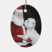 West Highland Terrier en Santa Claus Art Ornament (Voorkant)