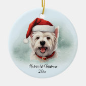 West Highland Terrier gepersonaliseerde eerste ker Keramisch Ornament (Voorkant)
