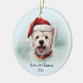 West Highland Terrier gepersonaliseerde eerste ker Keramisch Ornament (Links)