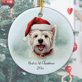 West Highland Terrier gepersonaliseerde eerste ker Keramisch Ornament