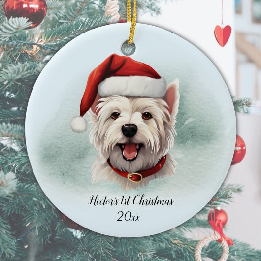 West Highland Terrier gepersonaliseerde eerste ker Keramisch Ornament
