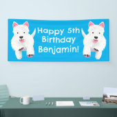 West highland terrier gepersonaliseerde verjaardag spandoek (Beurs)