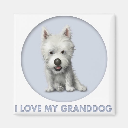 West Highland Terrier Granddog Magneet (Voorkant)