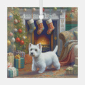 West Highland Terrier Holiday  Glas Ornament (Voorkant)
