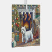 West Highland Terrier Holiday  Glas Ornament (Voorkant Rechts)