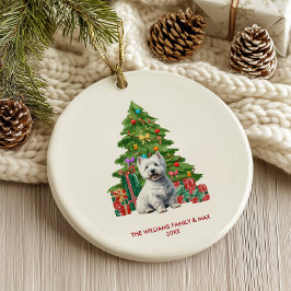 West Highland Terrier hond gepersonaliseerde kerst Keramisch Ornament