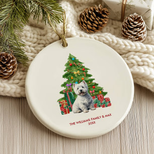 West Highland Terrier hond gepersonaliseerde kerst Keramisch Ornament