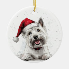 West Highland Terrier hond Kerst aangepast Keramisch Ornament